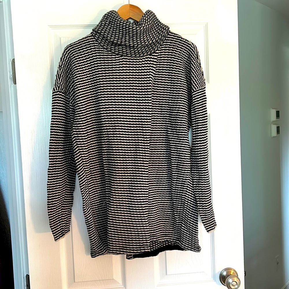 Cowl Neck Sweater Side Slit/Tie Details C2903/974A